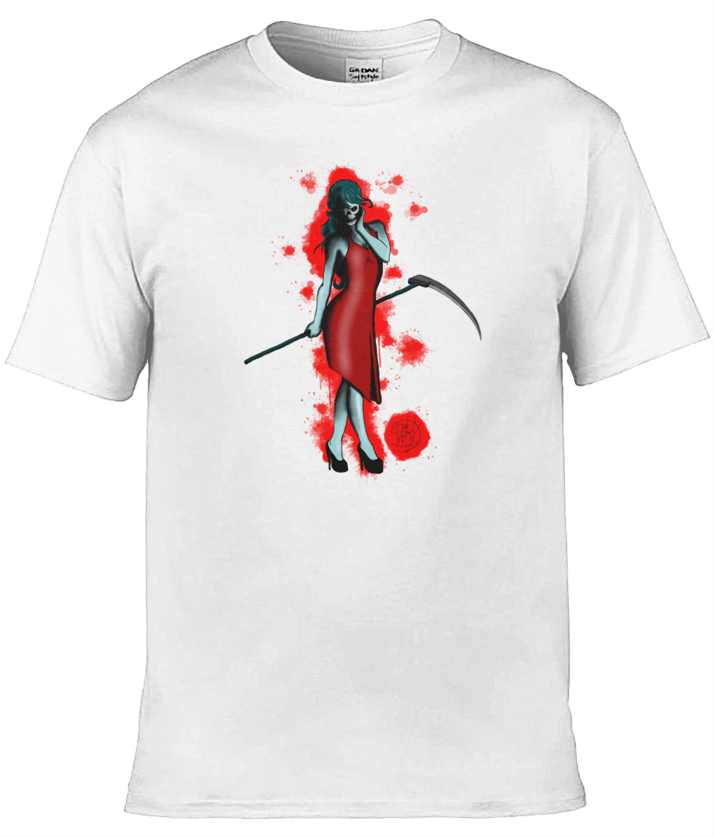 Gildan GD001 Softstyle Adult Ringspun T-Shirt Lady Death Red Blood