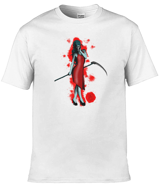 Gildan GD001 Softstyle Adult Ringspun T-Shirt Lady Death Red Blood