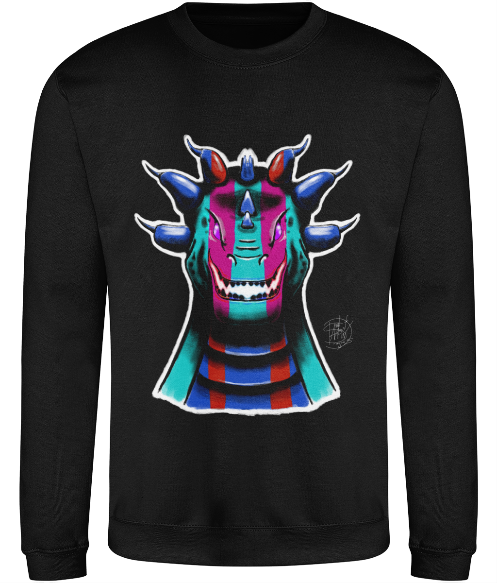 AWDis JH030 Sweatshirt Roarsome Rex Blue Pink