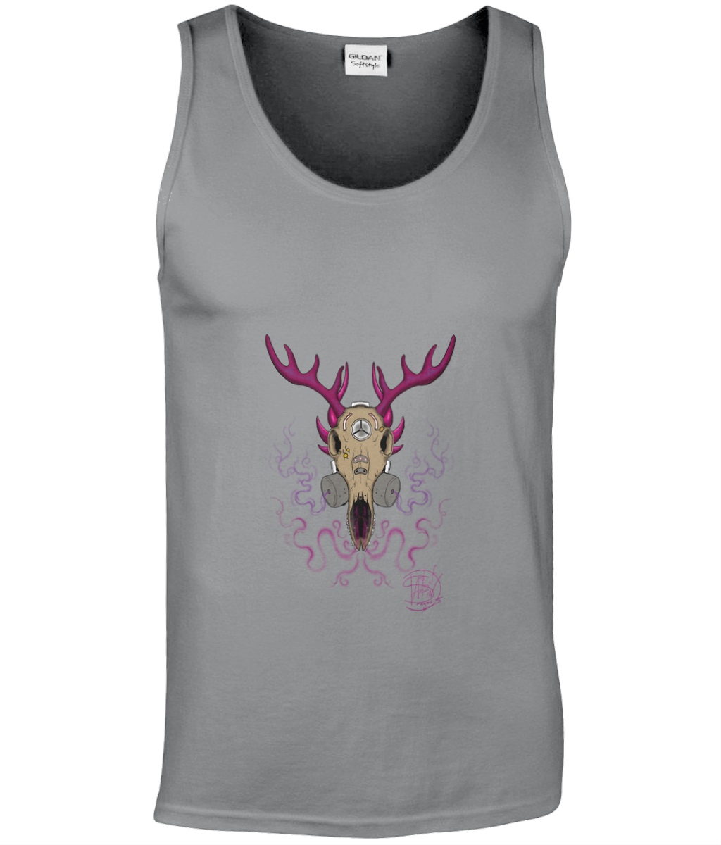 Gildan GD012 Softstyle Adult Tank Top Gas Mask Deer 1