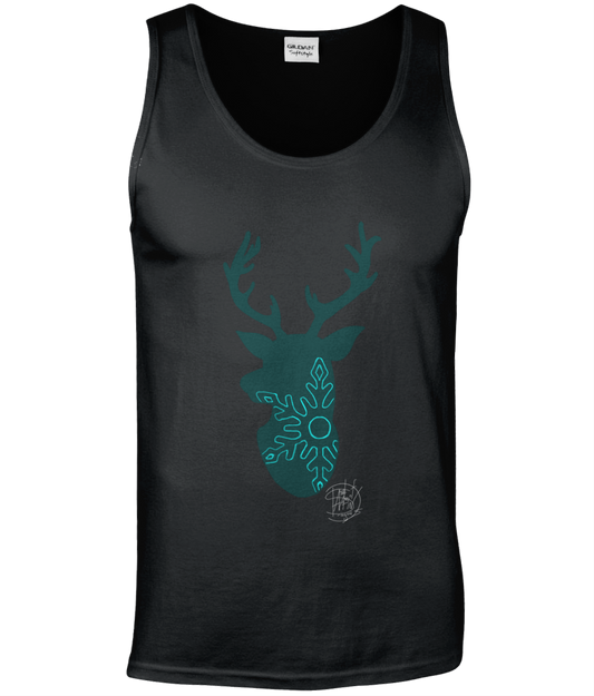 Gildan GD012 Softstyle Adult Tank Top Christmas Reindeer Snowflake