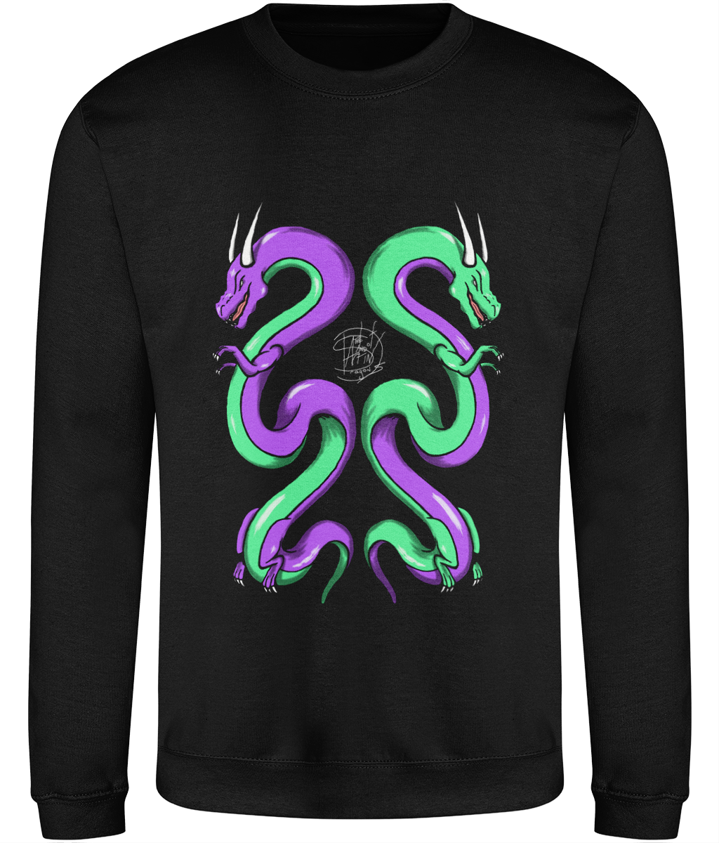 AWDis JH030 Sweatshirt Twin Dragons Purple Green