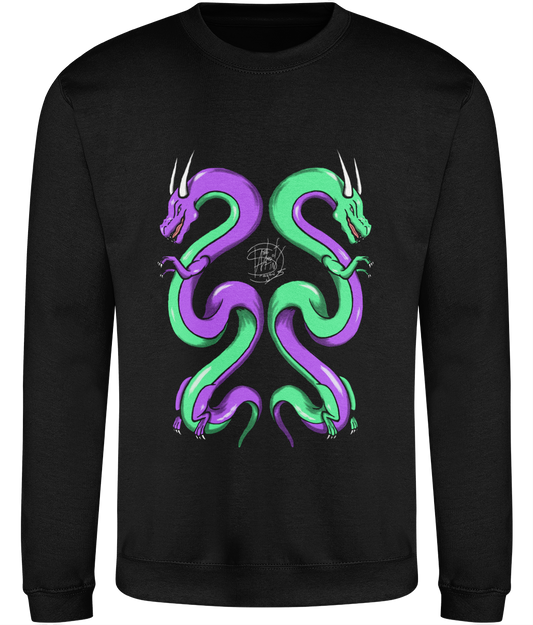 AWDis JH030 Sweatshirt Twin Dragons Purple Green