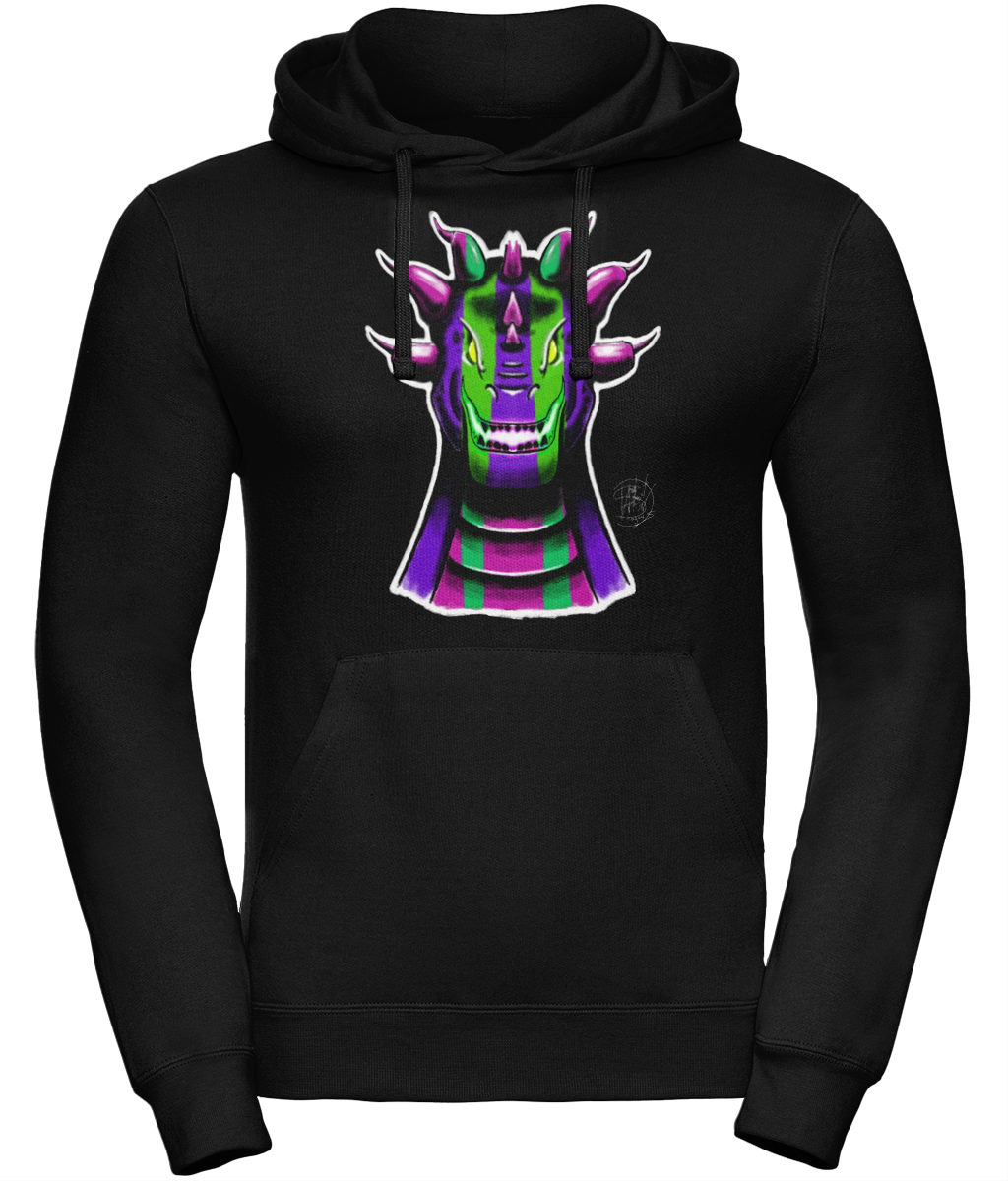 Uneek UC509 Hoodie Roarsome Rex Purple Green