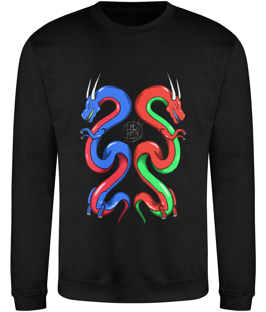 AWDis JH030 Sweatshirt Twin Dragons Blue Red