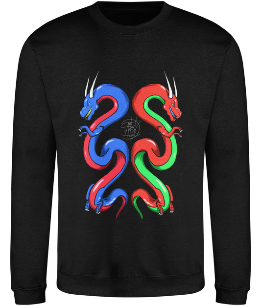 AWDis JH030 Sweatshirt Twin Dragons Blue Red