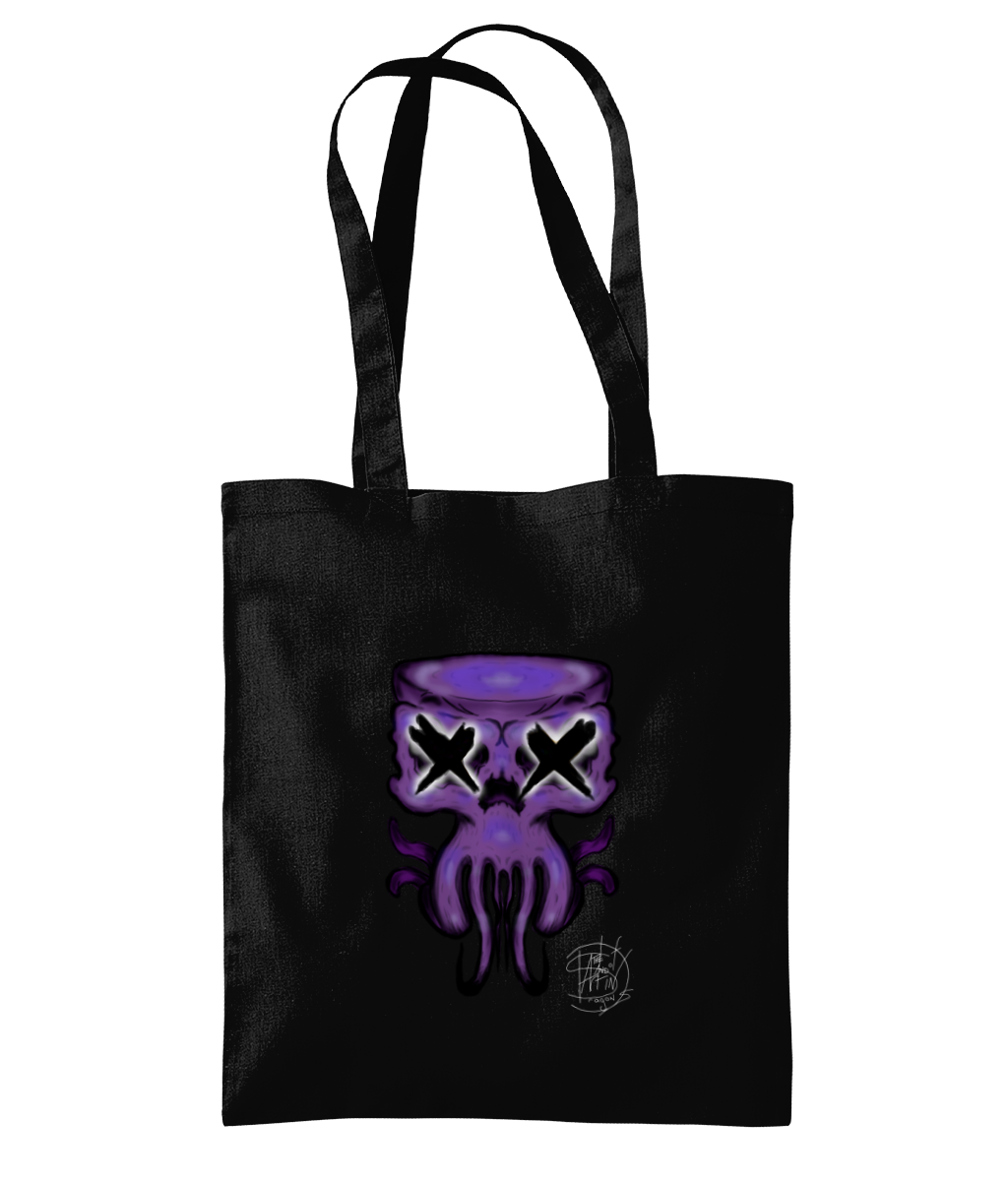 Westford Mill WM261 Organic Premium Cotton Tote Purple Octo Skull