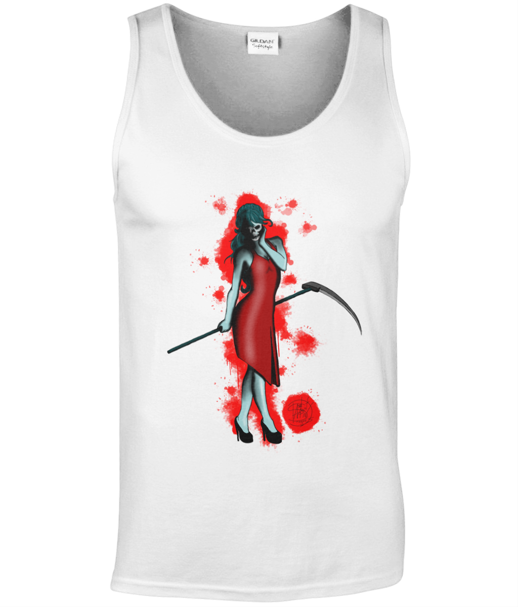 Gildan GD012 Softstyle Adult Tank Top Lady Death Red Blood