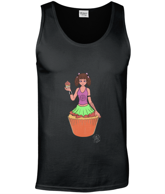 Gildan GD012 Softstyle Adult Tank Top Cupcake Girl 2