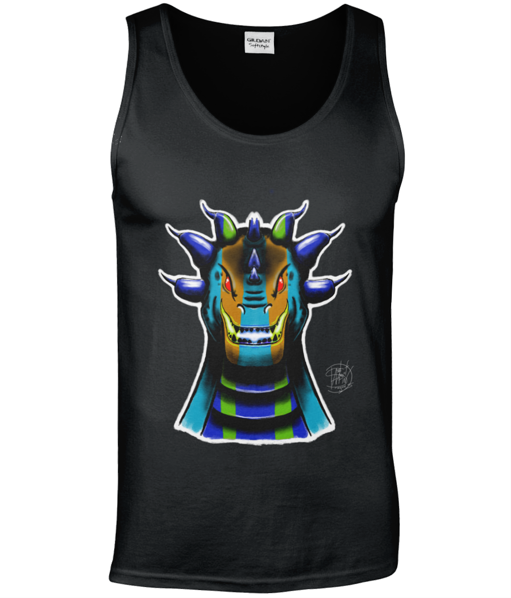 Gildan GD012 Softstyle Adult Tank Top Roarsome Rex Blue