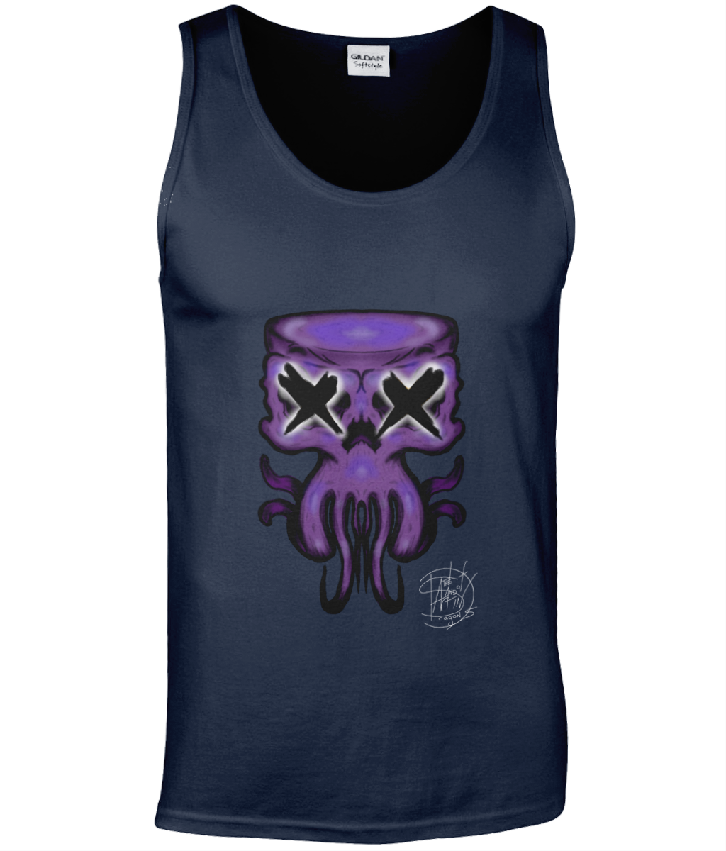 Gildan GD012 Softstyle Adult Tank Top Purple Octo Skull