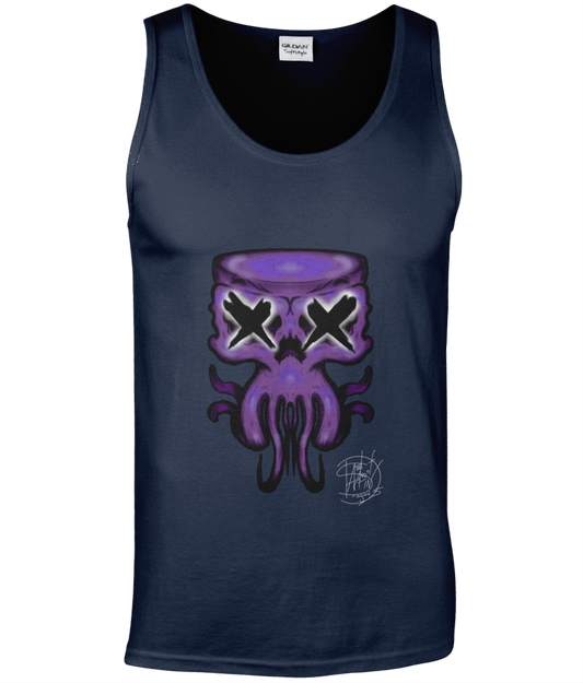 Gildan GD012 Softstyle Adult Tank Top Purple Octo Skull