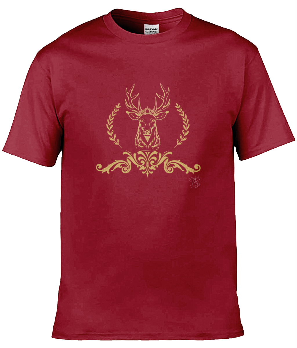 Gildan GD001 Softstyle Adult Ringspun T-Shirt Christmas Golden Reindeer