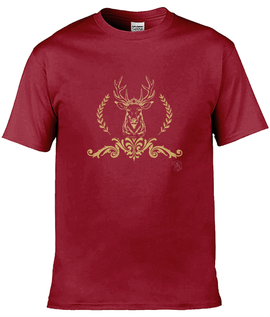 Gildan GD001 Softstyle Adult Ringspun T-Shirt Christmas Golden Reindeer