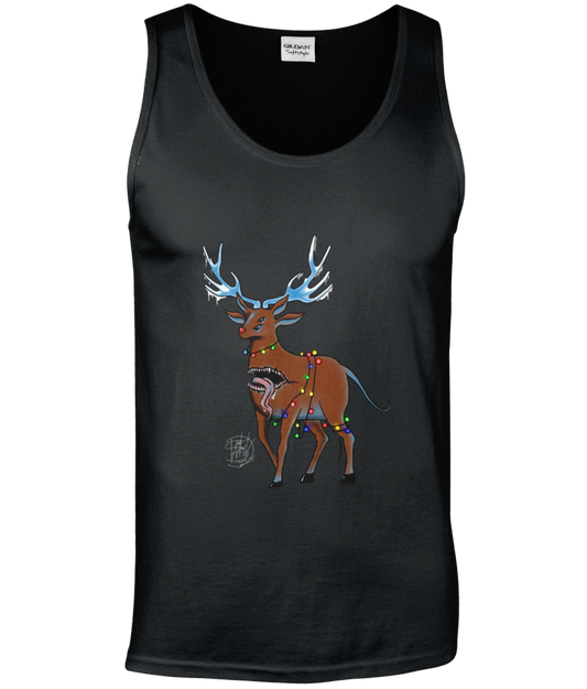 Gildan GD012 Softstyle Adult Tank Top Christmas Reindeer