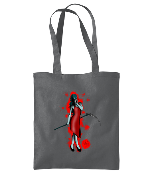 Westford Mill WM261 Organic Premium Cotton Tote Lady Death Red Blood