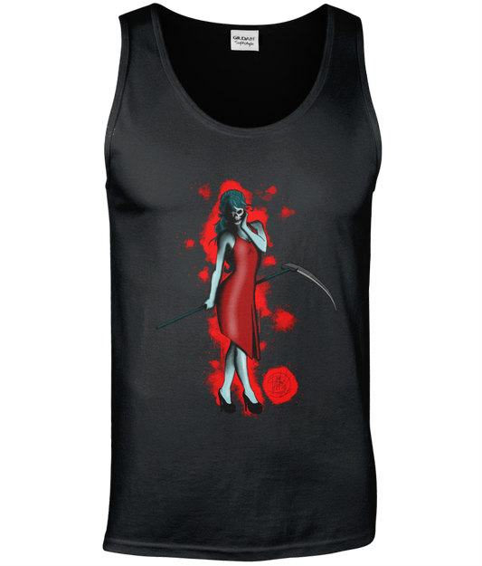 Gildan GD012 Softstyle Adult Tank Top Lady Death Red Blood