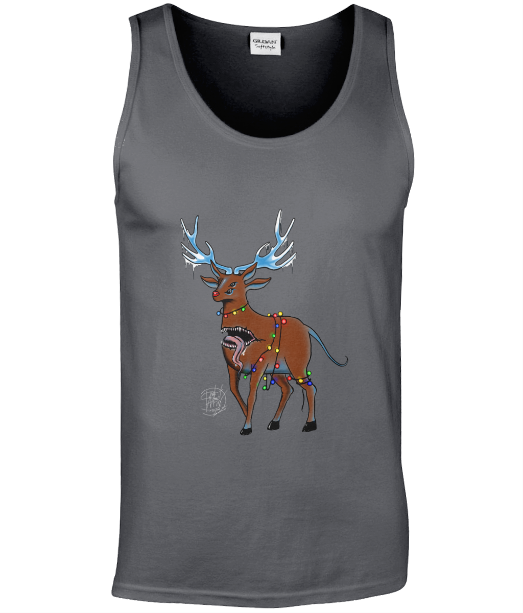 Gildan GD012 Softstyle Adult Tank Top Christmas Reindeer