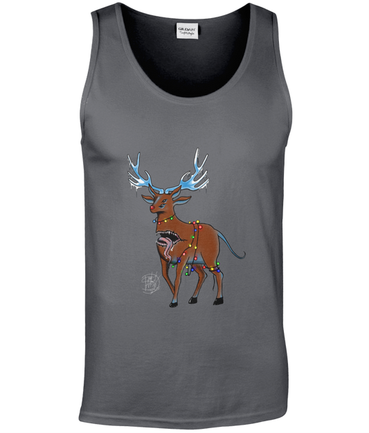 Gildan GD012 Softstyle Adult Tank Top Christmas Reindeer