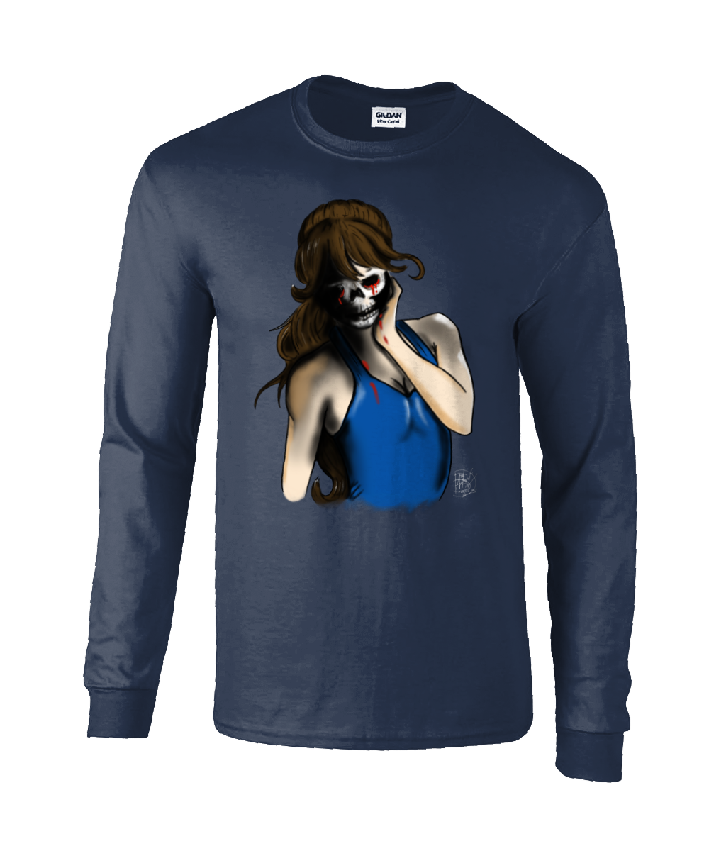 Gildan GD014 Ultra Cotton Adult Long Sleeve T-Shirt Lady Death Close Up