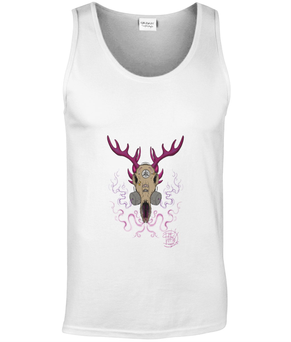 Gildan GD012 Softstyle Adult Tank Top Gas Mask Deer 1