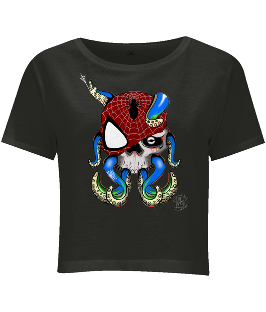 BYB BY042 Ladies Cropped Tee Octo Spider