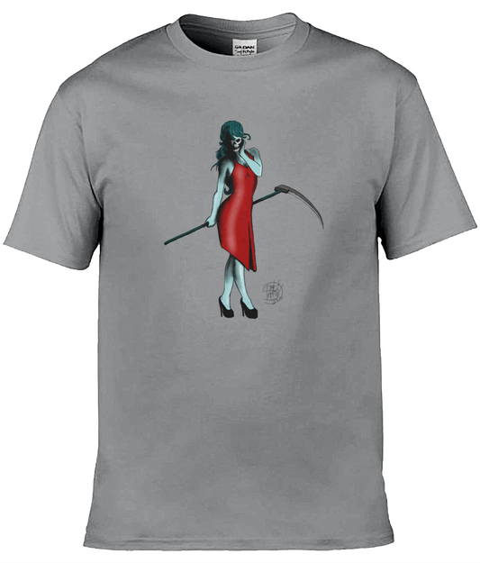 Gildan GD001 Softstyle Adult Ringspun T-Shirt Lady Death Red