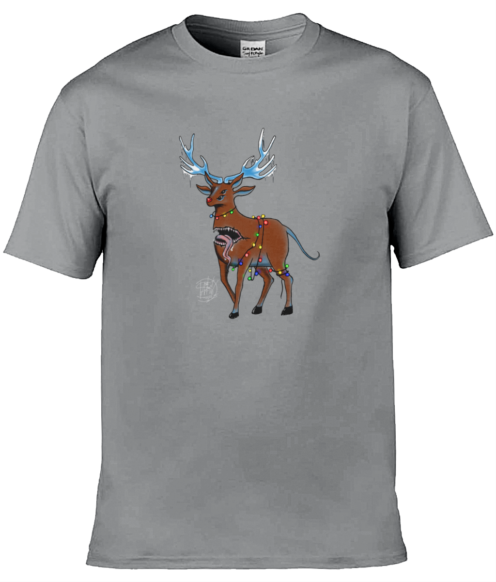 Gildan GD001 Softstyle Adult Ringspun T-Shirt Christmas Reindeer