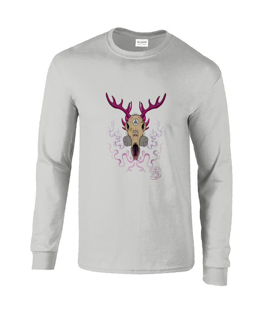 Gildan GD014 Ultra Cotton Adult Long Sleeve T-Shirt Gas Mask Deer 1