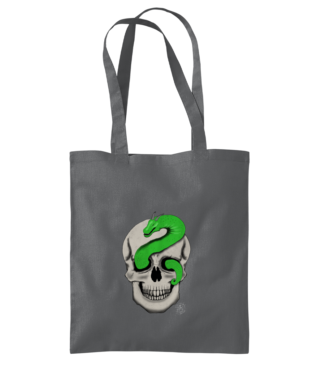 Westford Mill WM261 Organic Premium Cotton Tote Serpent Skull