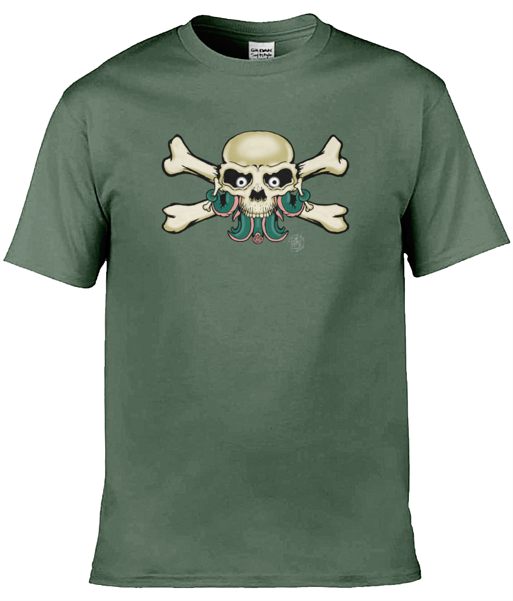 Gildan GD001 Softstyle Adult Ringspun T-Shirt Skull and Cross Bones