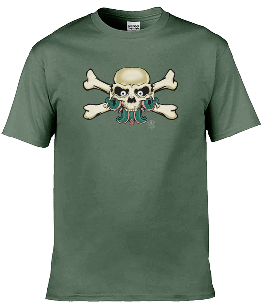 Gildan GD001 Softstyle Adult Ringspun T-Shirt Skull and Cross Bones