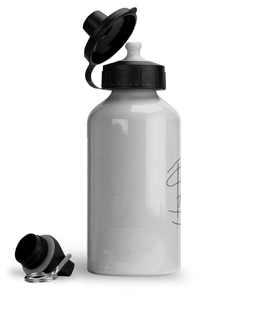 Aluminium Water Bottle Logo Black (1)