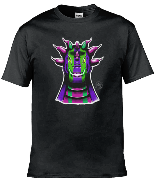 Gildan GD001 Softstyle Adult Ringspun T-Shirt Roarsome Rex Purple Green