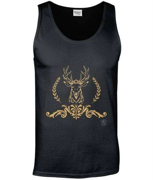 Gildan GD012 Softstyle Adult Tank Top Christmas Golden Reindeer