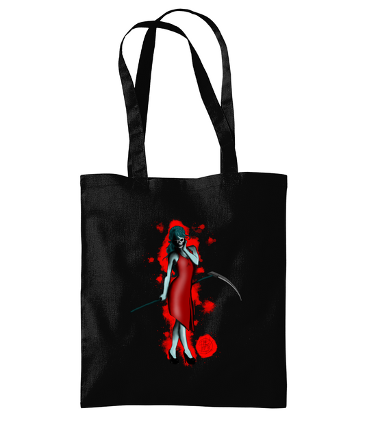 Westford Mill WM261 Organic Premium Cotton Tote Lady Death Red Blood