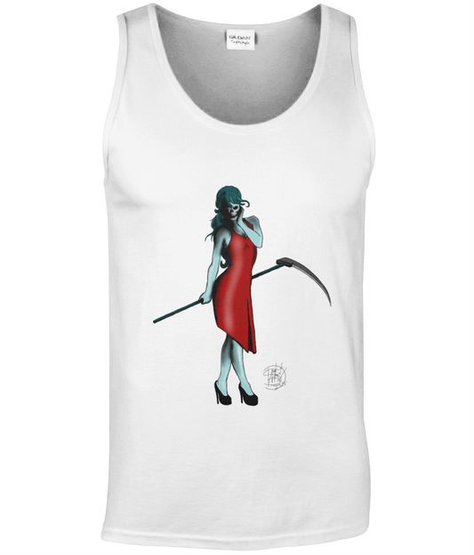 Gildan GD012 Softstyle Adult Tank Top Lady Death Red