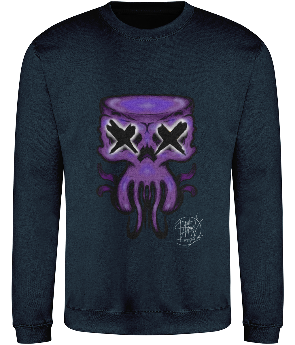 AWDis JH030 Sweatshirt Purple Octo Skull