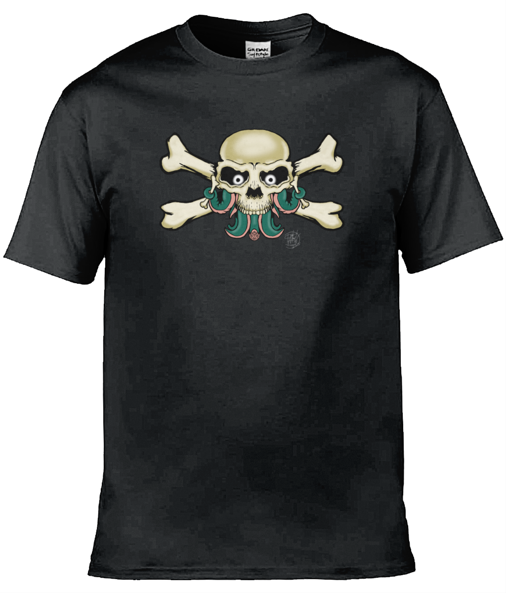 Gildan GD001 Softstyle Adult Ringspun T-Shirt Skull and Cross Bones