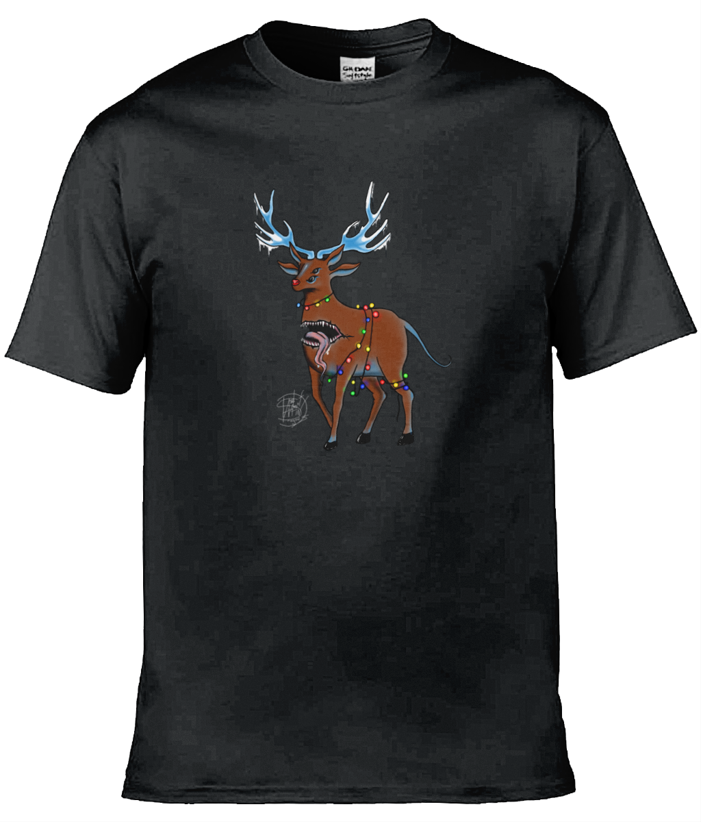 Gildan GD001 Softstyle Adult Ringspun T-Shirt Christmas Reindeer