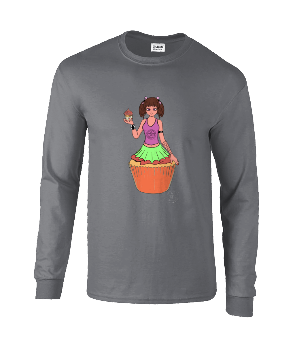 Gildan GD014 Ultra Cotton Adult Long Sleeve T-Shirt Cupcake Girl 2