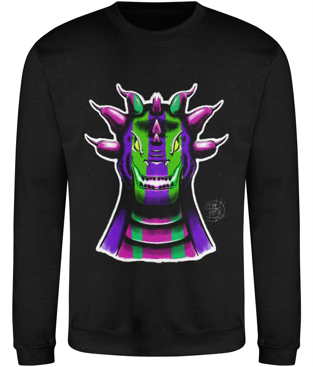 AWDis JH030 Sweatshirt Roarsome Rex Purple Green