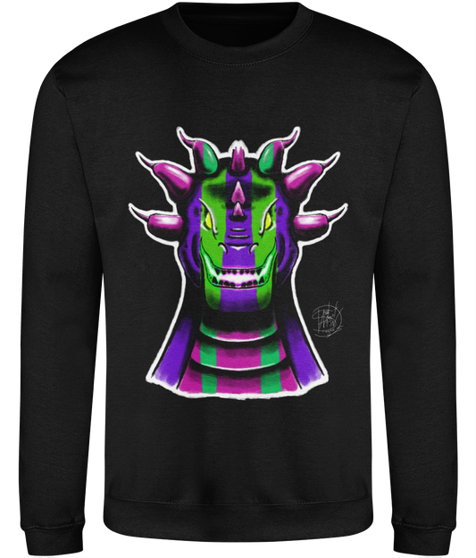 AWDis JH030 Sweatshirt Roarsome Rex Purple Green