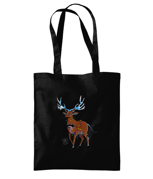 Westford Mill WM261 Organic Premium Cotton Tote Christmas Reindeer