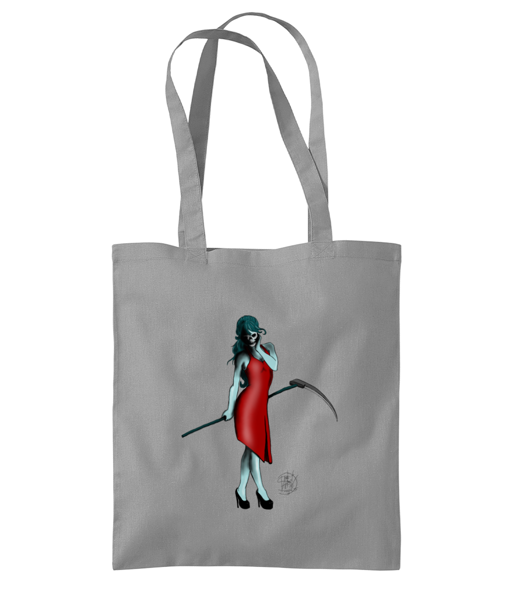 Westford Mill WM261 Organic Premium Cotton Tote Lady Death Red