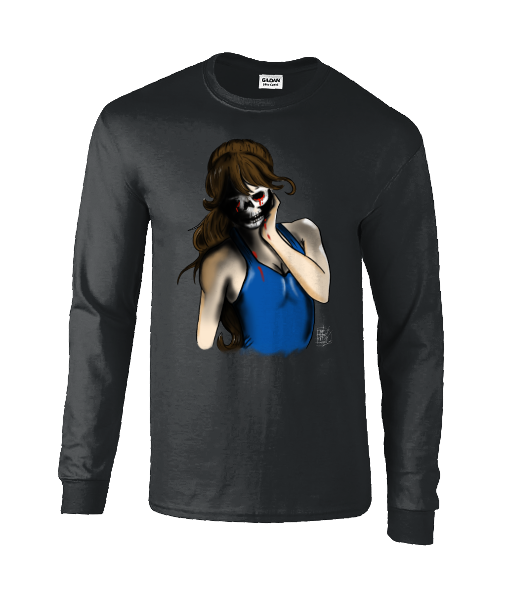 Gildan GD014 Ultra Cotton Adult Long Sleeve T-Shirt Lady Death Close Up