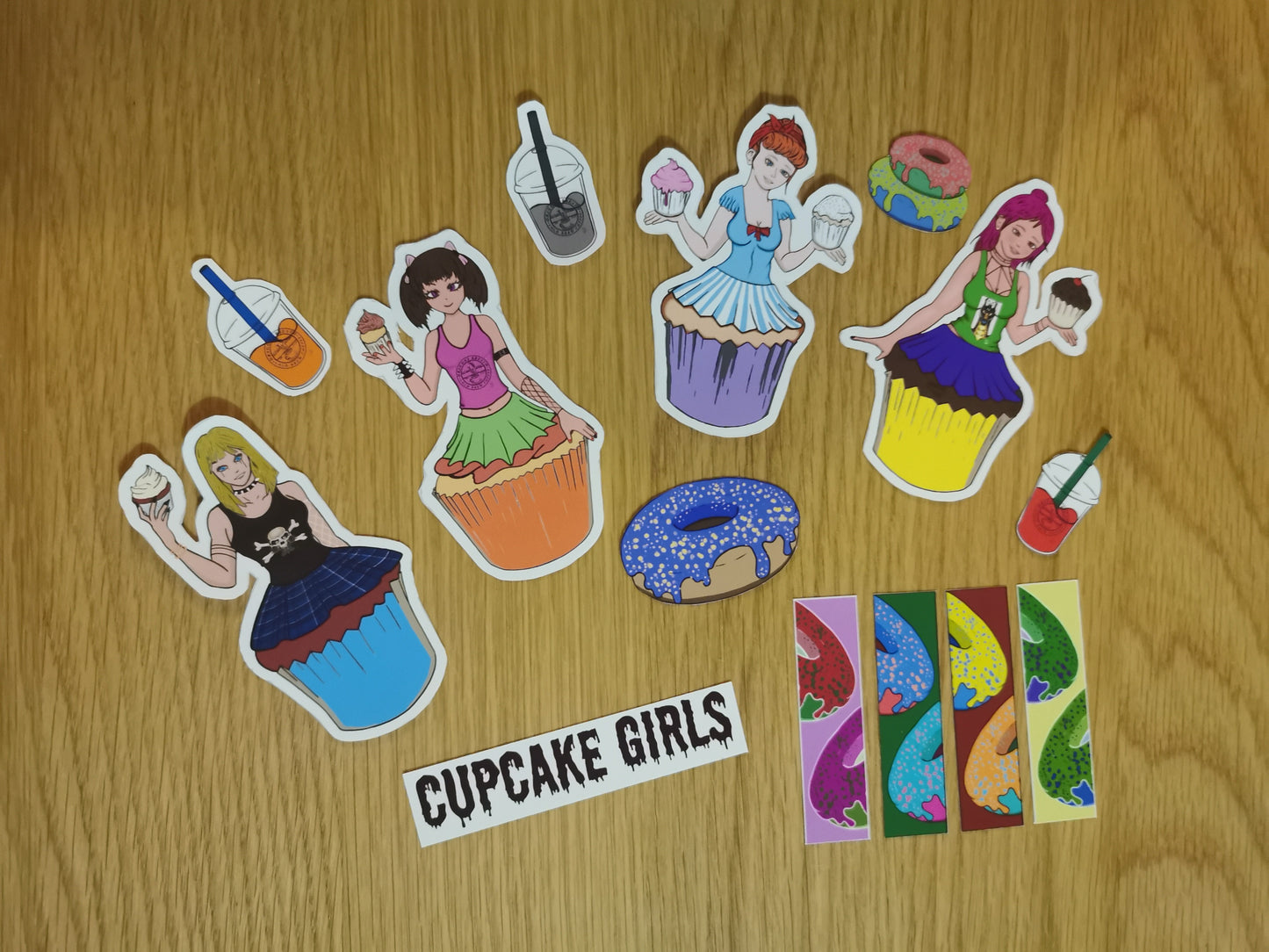 sticker pack of 13 // cupcake girls // vinyl stickers