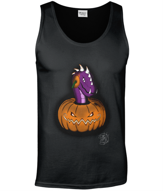 Gildan GD012 Softstyle Adult Tank Top Halloween Pumpkin Peekaboo Dargon