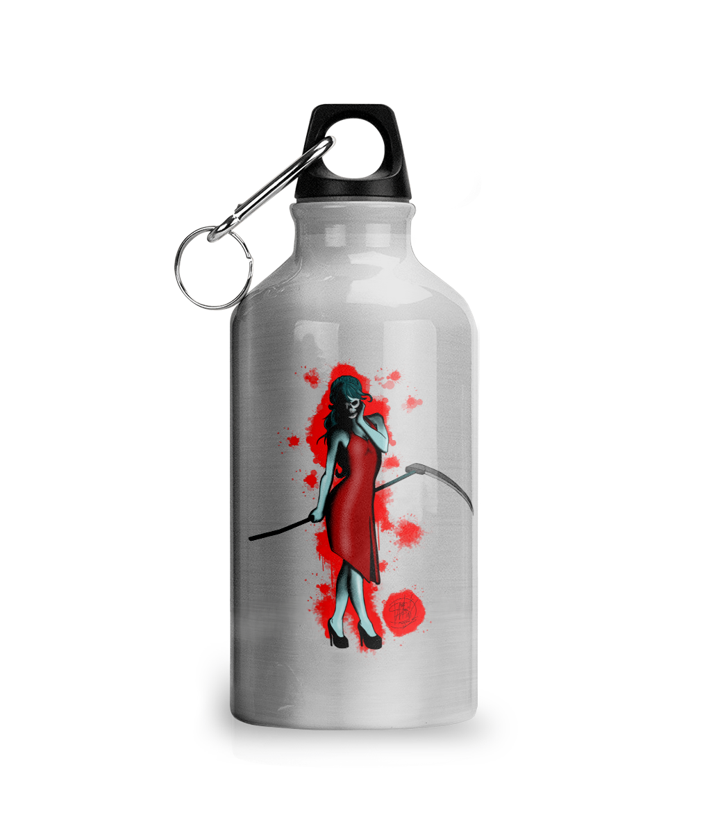 Aluminium Water Bottle Lady Death Red Blood