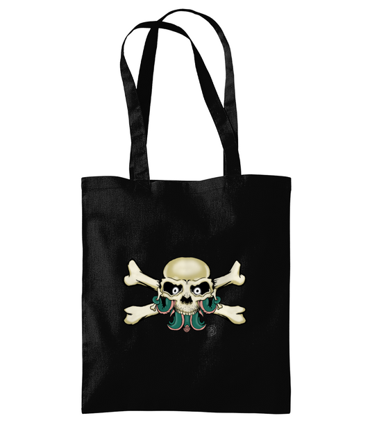 Westford Mill WM261 Organic Premium Cotton Tote Skull and Cross Bones